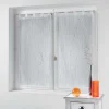 Paire droite passants 2 x 90 x 160 cm voile sable applique filiane Blanc