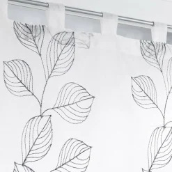Paire droite passants 2 x 60 x 90 cm voile sable brode edenia Gris