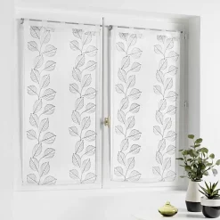 Paire droite passants 2 x 60 x 90 cm voile sable brode edenia Gris