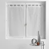 Paire droite passants 2 x 60 x 120 cm voile sablé brodé Olympia Blanc