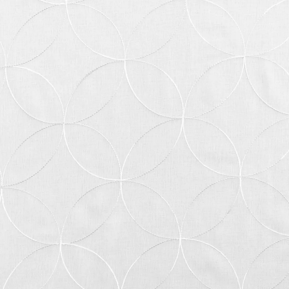 Paire droite passants 2 x 60 x 120 cm voile sablé brodé Olympia Blanc