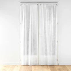 Paire droite passe tringle 2 x 70 x 240 cm voile tisse applique karla Blanc