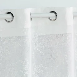 Paire droite passe tringle 2 x 70 x 240 cm voile tisse applique karla Blanc