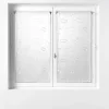 Paire droite passe tringle 2 x 60 x 90 cm voile sable brode hoops Blanc