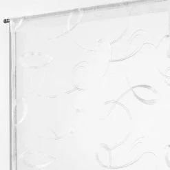 Paire droite passe tringle 2 x 60 x 90 cm voile sable brode hoops Blanc