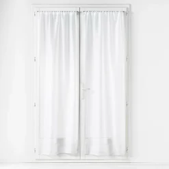 Paire droite passe tringle 2 x 70 x 200 cm voile sable lissea Blanc