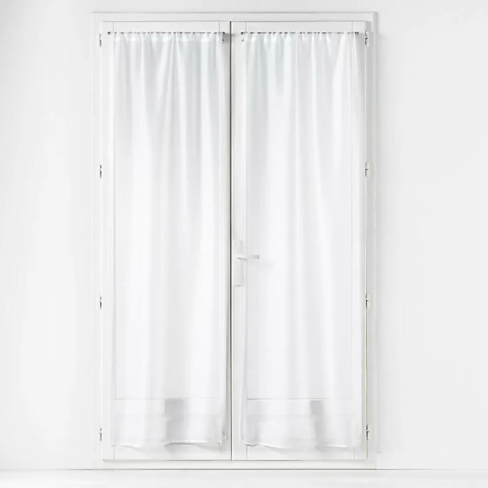 Paire droite passe tringle 2 x 70 x 200 cm voile sable lissea Blanc