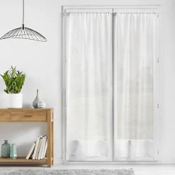 Paire droite passe tringle 2 x 70 x 200 cm voile sable lissea Blanc