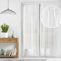 Paire droite passe tringle 2 x 70 x 200 cm voile sable lissea Blanc