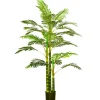 Palmier areca artificiel H.190 cm plante artificielle tropicale 30 grandes feuilles grand réalisme pot inclus vert