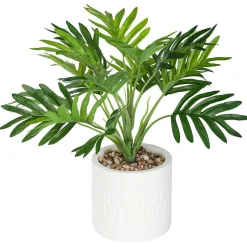 Palmier artificiel Etnik - pot en ciment - H29 cm - Atmosphera