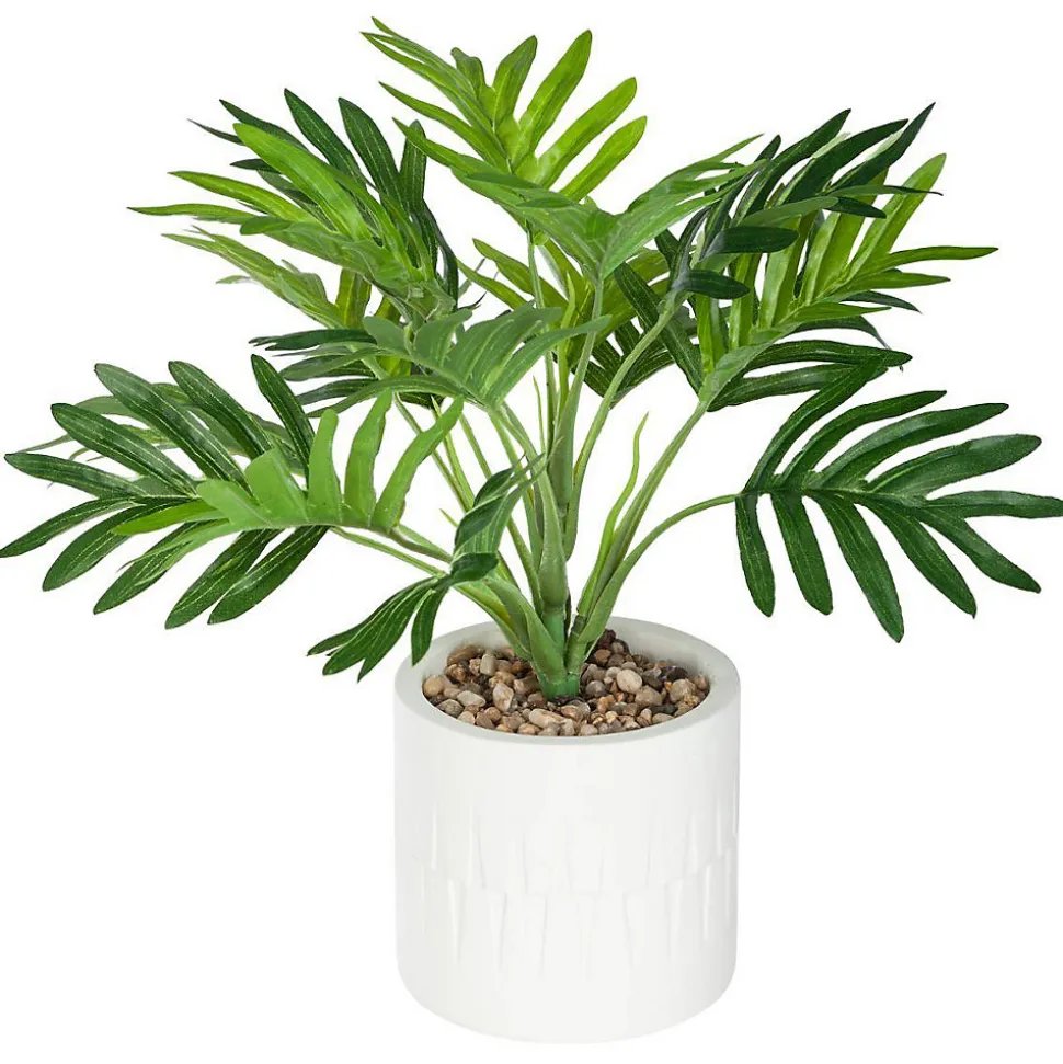 Palmier artificiel Etnik - pot en ciment - H29 cm - Atmosphera