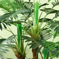 Palmier artificiel H.1 m arbre artificiel tronc branches lichen feuilles grand réalisme pot inclus