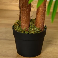 Palmier artificiel hauteur 1,2 m arbre artificiel tronc branches lichen feuilles grand réalisme pot inclus