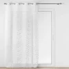 Panneau a oeillets 140 x 240 cm voile sable brode metallise edna Blanc