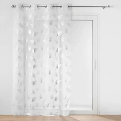 Panneau a oeillets 140 x 280 cm voile sable imprime metallise edelia Argent