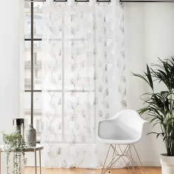 Panneau a oeillets 140 x 280 cm voile sable imprime metallise edelia Argent