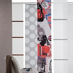Panneau japonais tamisant Madeco uni gris l.45 x H.260 cm