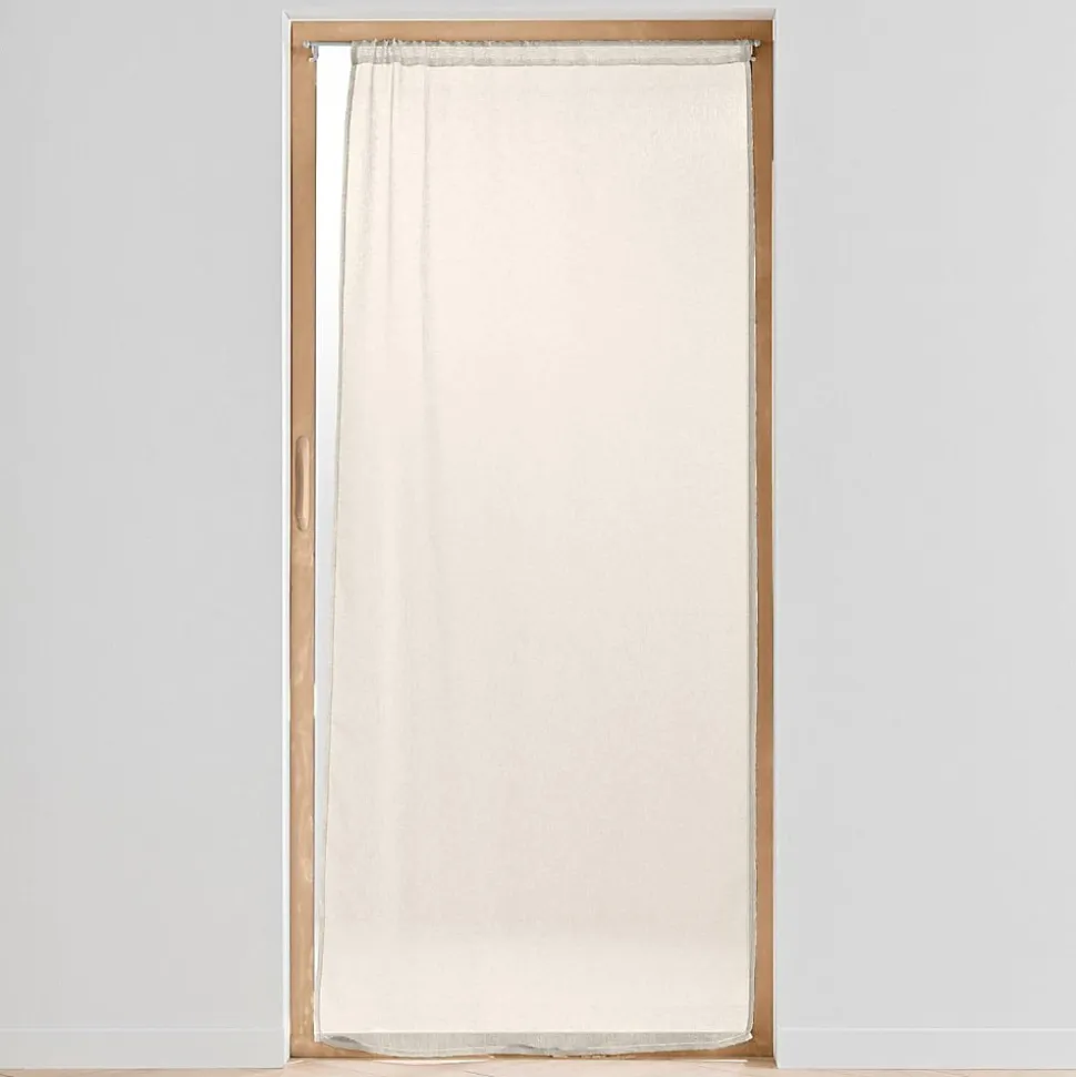 Panneau Passe Tringle 90 x 200 cm Voile Tisse Carlin beige