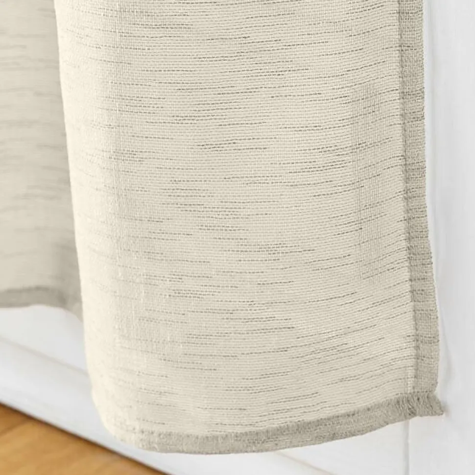 Panneau Passe Tringle 90 x 200 cm Voile Tisse Carlin beige