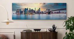Panorama Image New York Architecture 3D 145cm x 45cm - Parfait pour décorer votre salon, chambre ou bureau avec un design unique