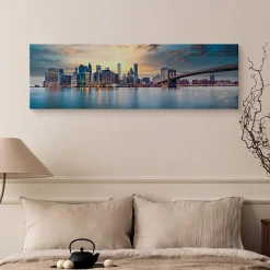 Panorama Image New York Architecture 3D 145cm x 45cm - Parfait pour décorer votre salon, chambre ou bureau avec un design unique