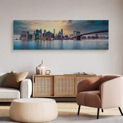 Panorama Image New York Architecture 3D 145cm x 45cm - Parfait pour décorer votre salon, chambre ou bureau avec un design unique