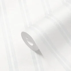 Papier peint à peindre vinyle intissé à rayures blanc L. 2500 x l. 106 cm GoodHome Haddon
