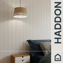 Papier peint à peindre vinyle intissé à rayures blanc L. 2500 x l. 106 cm GoodHome Haddon