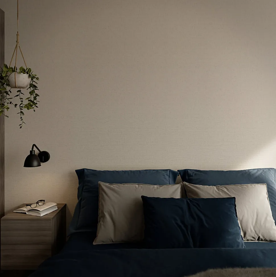 Papier peint à peindre vinyle intissé texturé blanc L. 2500 x l. 106 cm GoodHome Erisey
