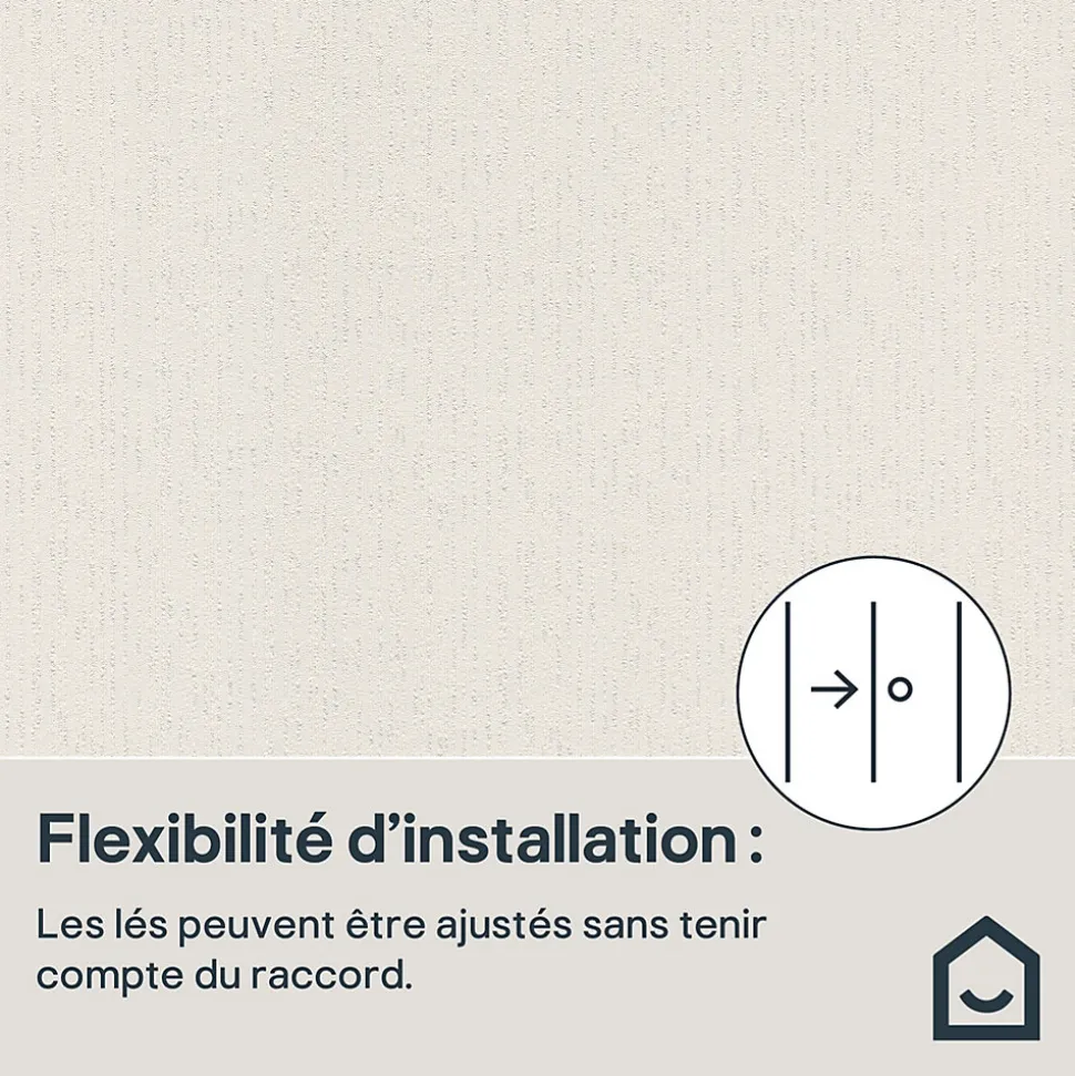 Papier peint à peindre vinyle intissé texturé blanc L. 2500 x l. 106 cm GoodHome Erisey