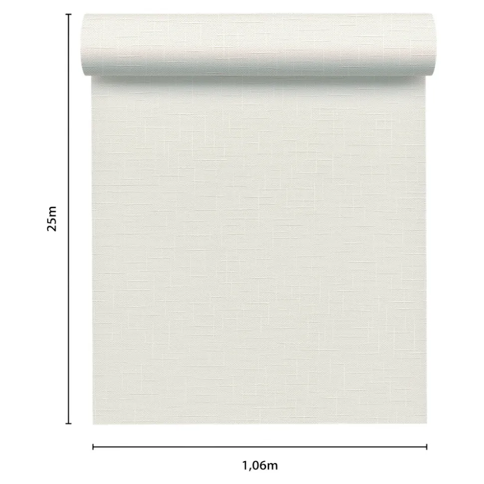 Papier peint à peindre vinyle intissé texturé blanc L. 2500 x l. 106 cm GoodHome Laurus