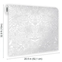 Papier peint à peindre vinyle intissé fleuri L.1000 x l.52 cm William Morris Strawberry