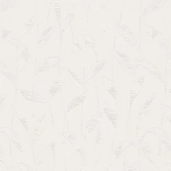 Papier peint à peindre vinyle intissé texturé feuillage blanc L. 2500 x l. 106 cm GoodHome Beeston