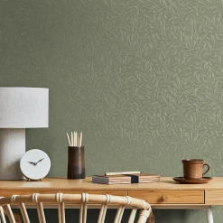 Papier peint à peindre vinyle intissé feuillage L.1000 x l.52 cm William Morris Willow