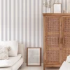 Papier peint adhésif a rayure gris et blanc en vinyle lavable et amovible - 1 rouleau 50x300 cm - Decochic