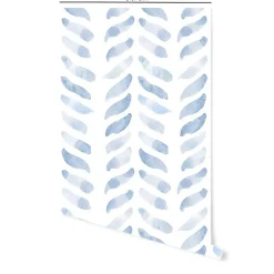 Papier peint adhésif chevron bleu et blanc en vinyle lavable et amovible - 1 rouleau 50x300 cm - Decochic