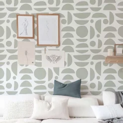 Papier peint adhésif clair de lune vert en vinyle lavable et amovible - 1 rouleau 50x300 cm - Decochic