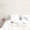 Papier peint adhésif feuillage ivoire en vinyle lavable et amovible - 1 rouleau 50x300 cm - Decochic