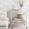 Papier peint adhésif ginkgo gris et blanc en vinyle lavable et amovible - 1 rouleau 50x300 cm - Decochic