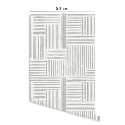 Papier peint adhésif harmonie vert en vinyle lavable et amovible - 1 rouleau 50x300 cm - Decochic