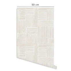 Papier peint adhésif harmonie écru en vinyle lavable et amovible - 1 rouleau 50x300 cm - Decochic