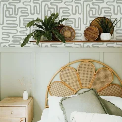 Papier peint adhésif jardin zen vert en vinyle lavable et amovible - 1 rouleau 50x300 cm - Decochic