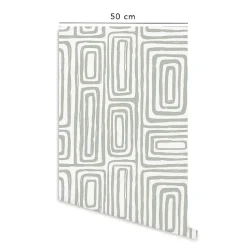 Papier peint adhésif ligne d'encre vert en vinyle lavable et amovible - 1 rouleau 50x300 cm - Decochic