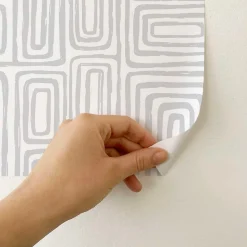 Papier peint adhésif ligne d'encre gris cendré en vinyle lavable et amovible - 1 rouleau 50x300 cm - Decochic