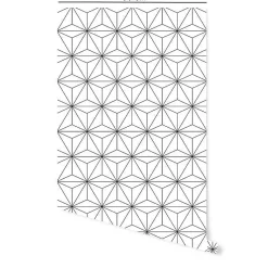 Papier peint adhésif noir et blanc geometrique en vinyle lavable et amovible - 1 rouleau 50x300 cm - Decochic