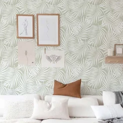 Papier peint adhésif tropical vert en vinyle lavable et amovible - 1 rouleau 50x300 cm - Decochic