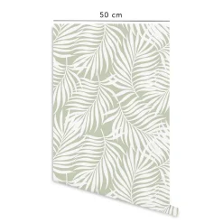Papier peint adhésif tropical vert en vinyle lavable et amovible - 1 rouleau 50x300 cm - Decochic