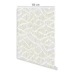 Papier peint adhésif wabi sabi écru en vinyle lavable et amovible - 1 rouleau 50x300 cm - Decochic