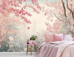 Papier Peint Arbres Nature Forêt Panoramique Intissé 350x250 cm - Colle Inclus - Moderne Papier Peint Intissé Chambre Salon